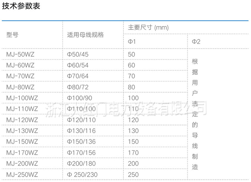 MJ-WZ型管母线外转接头