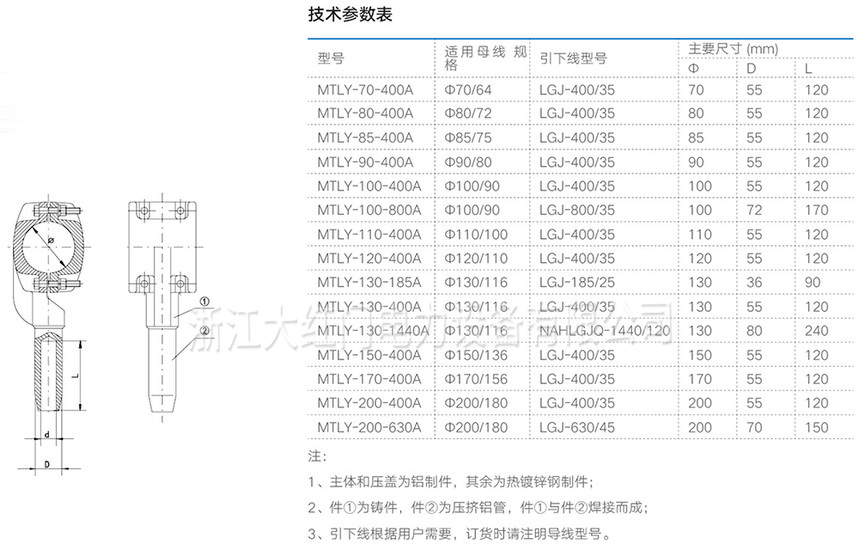 MTLY型管母线压缩型“T”型线夹（等同型号：MGYS引线线夹）