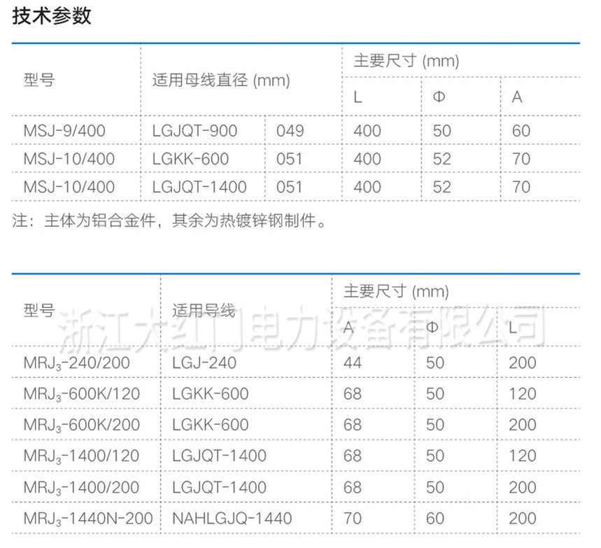 MSJ型三分裂软母线间隔棒