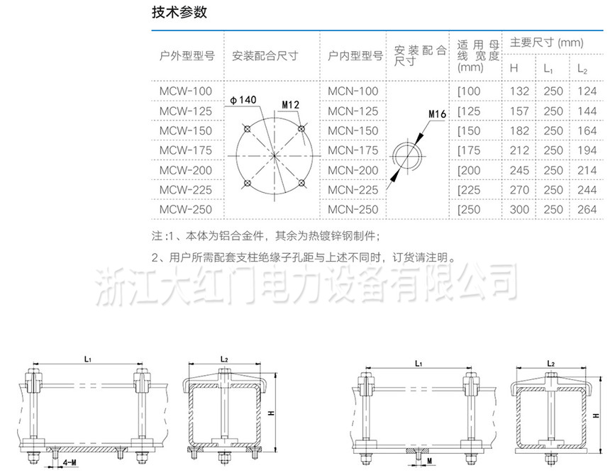 槽型母线固定金具