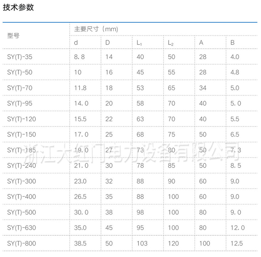 SY(T)型系列压缩型铜设备线夹A(B)