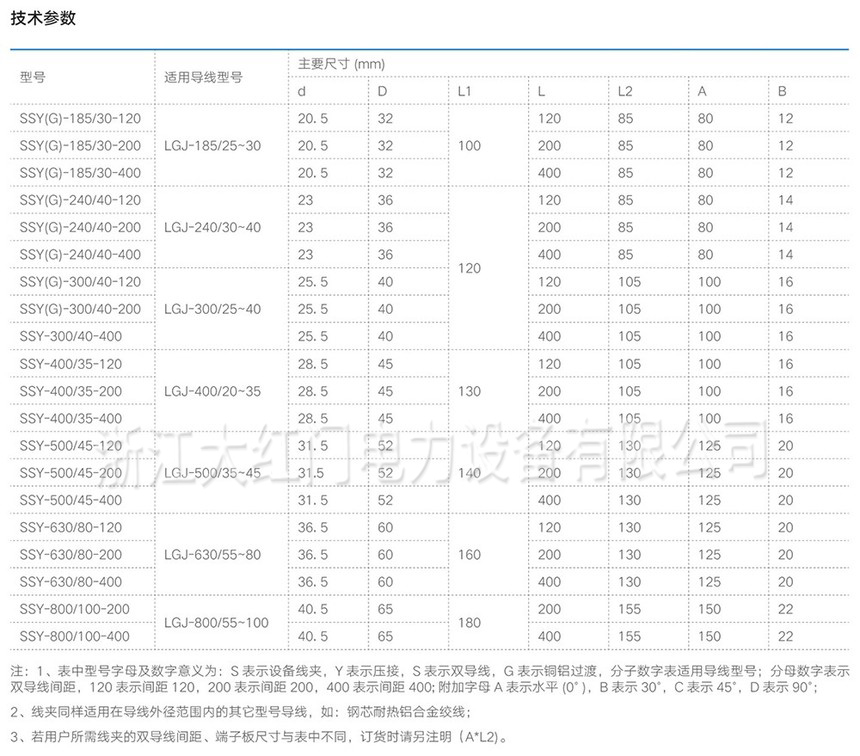 SSY,SSYG系列压缩型双导线锅，铜铝（钎焊）设备线夹