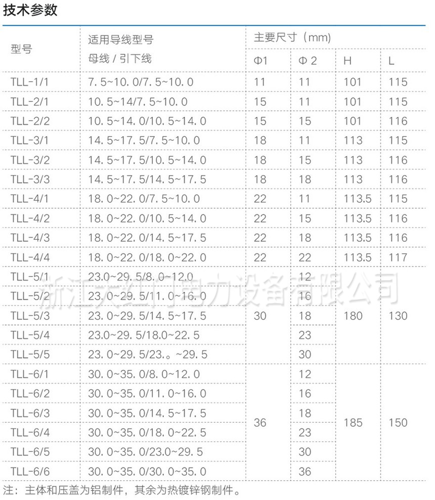 TLL系列单导线引下线T型线夹