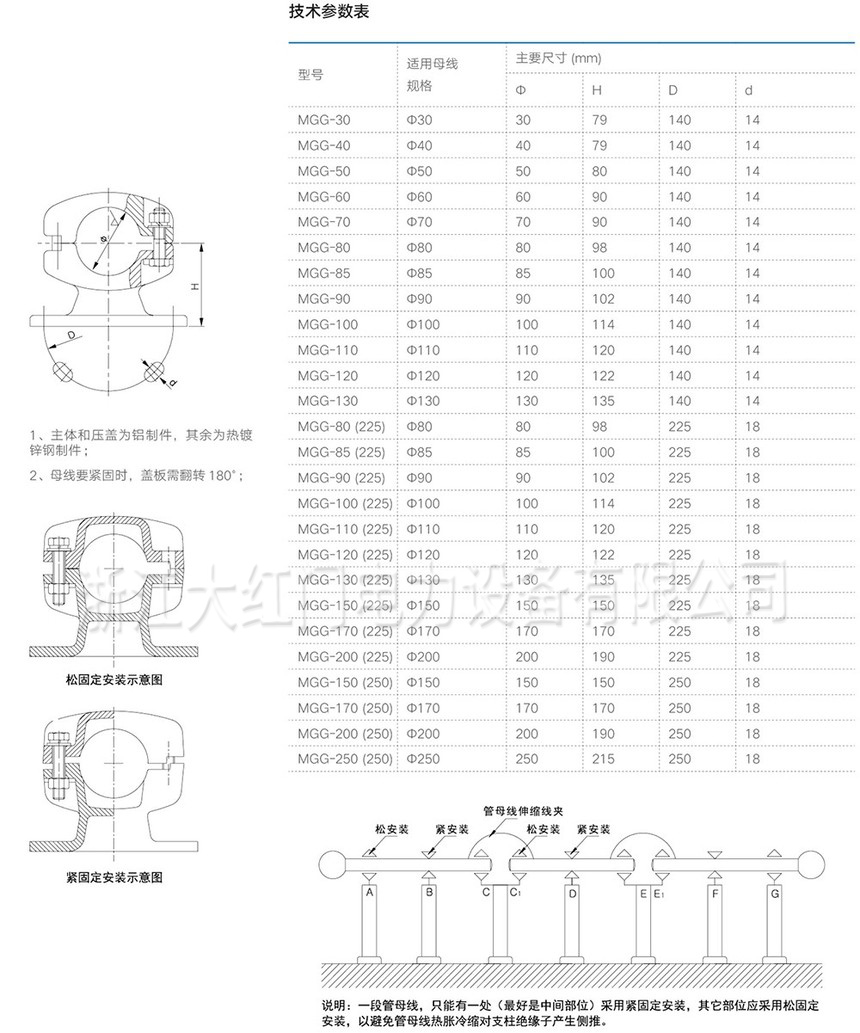 MGG型管母线固定金具